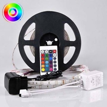 LED RGB Димерна зовнішня стрічка 5м LED/14W/12V IP65 + ДУ