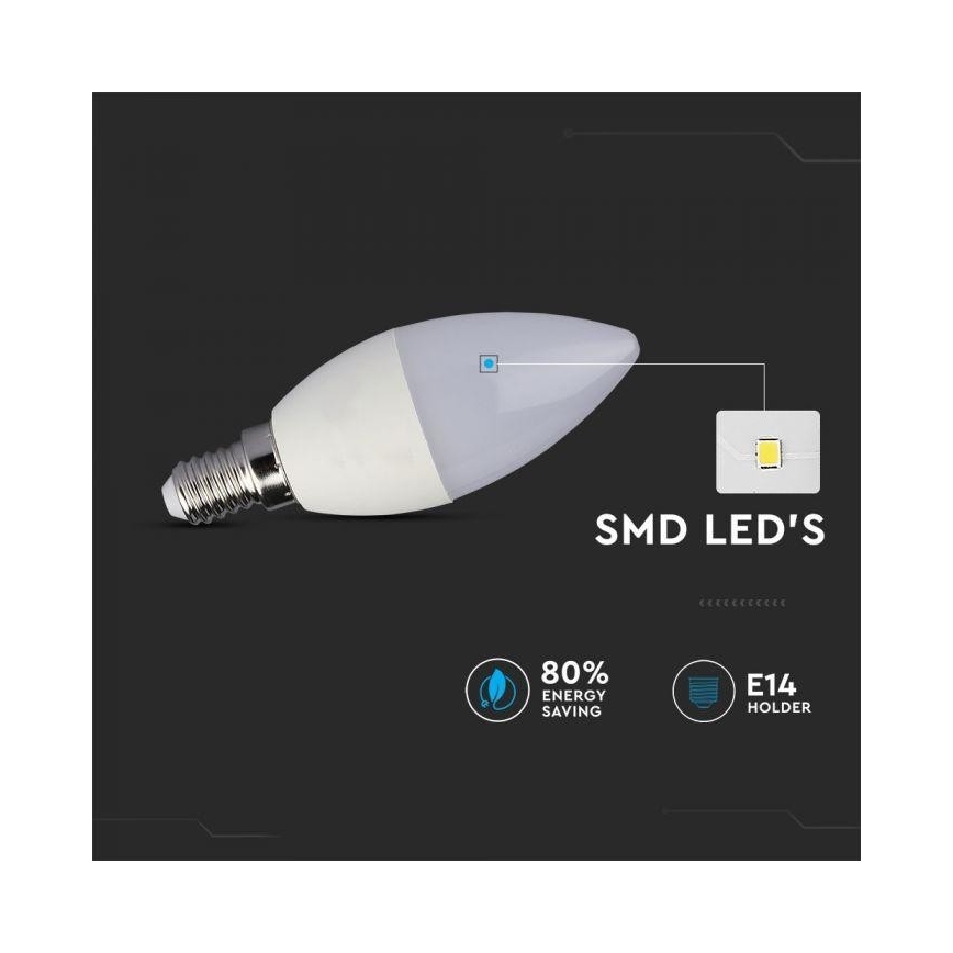 LED RGB Диммируемая лампа E14/3,5W/230V 6400K + пульт дистанционного управления