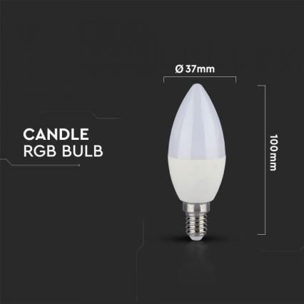 LED RGB Диммируемая лампа E14/3,5W/230V 6400K + пульт дистанционного управления