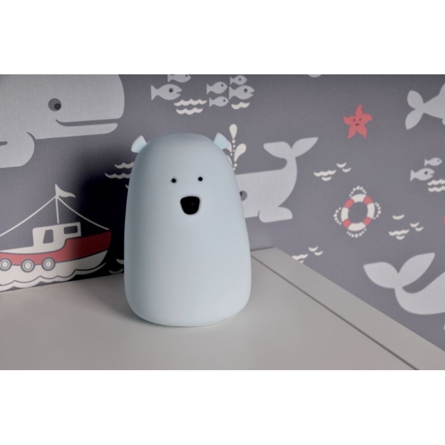 LED RGB Дитяча сенсорна лампа BEAR LED/0,8W/5V синій