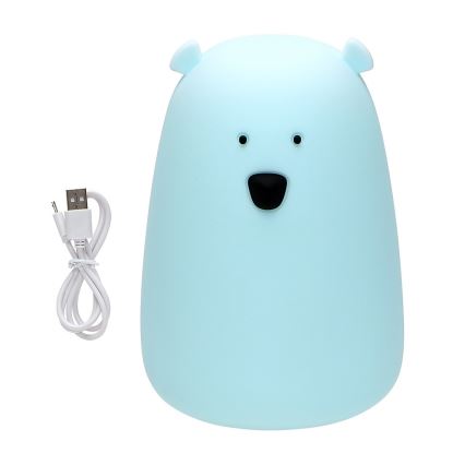 LED RGB Дитяча сенсорна лампа BEAR LED/0,8W/5V синій