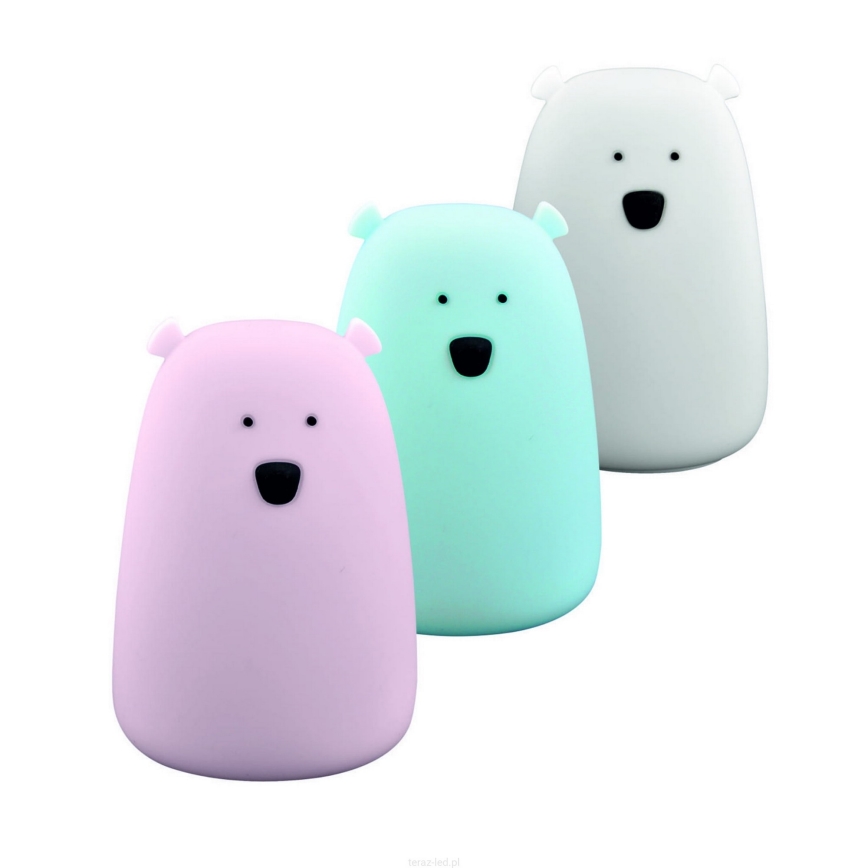 LED RGB Дитяча сенсорна лампа BEAR LED/0,8W/5V синій