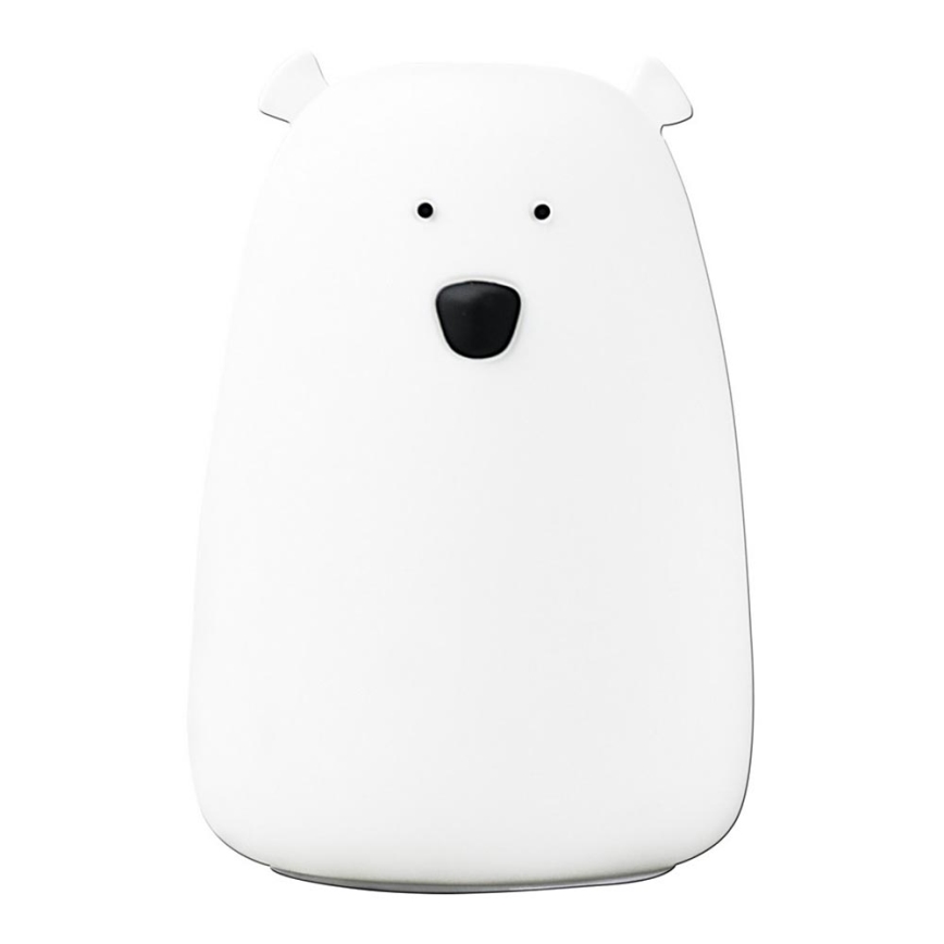 LED RGB Дитяча сенсорна лампа-нічник BEAR LED/0,8W/5V білий + USB