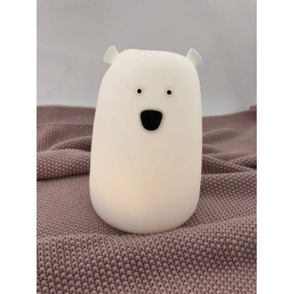 LED RGB Дитяча сенсорна лампа-нічник BEAR LED/0,8W/5V білий + USB