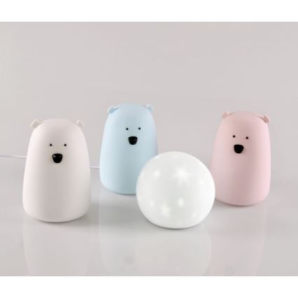 LED RGB Дитяча сенсорна лампа-нічник BEAR LED/0,8W/5V білий + USB