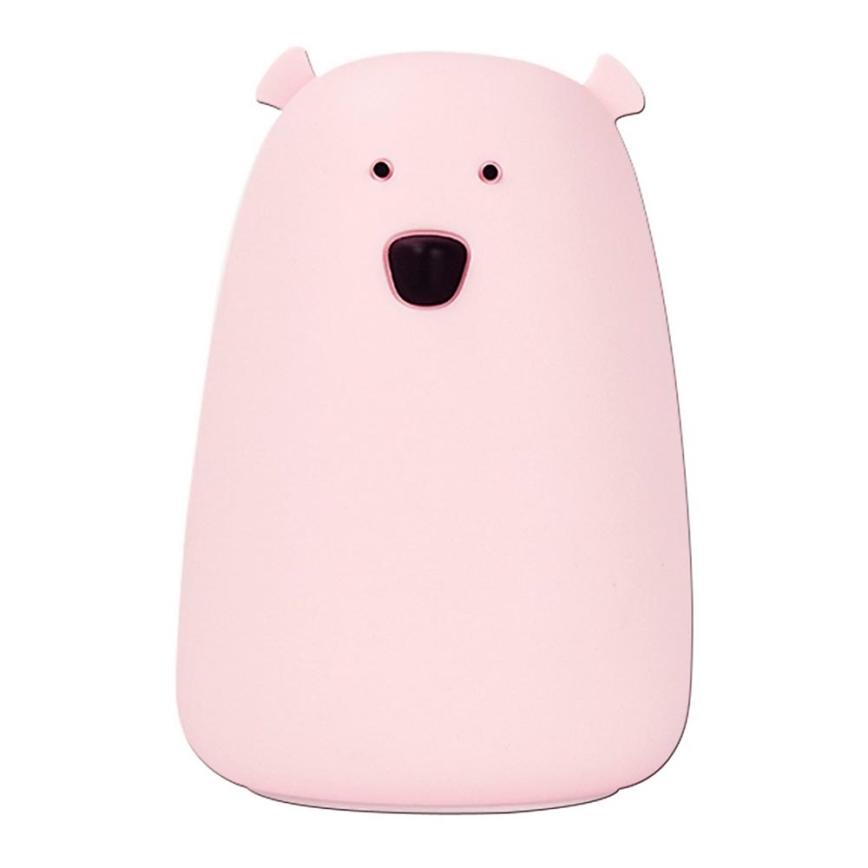 LED RGB Дитяча сенсорна лампа-нічник BEAR LED/0,8W/5V рожевий + USB