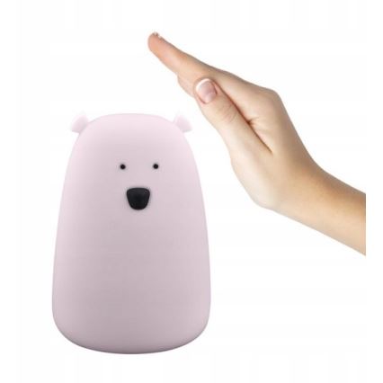 LED RGB Дитяча сенсорна лампа-нічник BEAR LED/0,8W/5V рожевий + USB