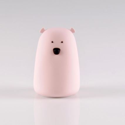 LED RGB Дитяча сенсорна лампа-нічник BEAR LED/0,8W/5V рожевий + USB