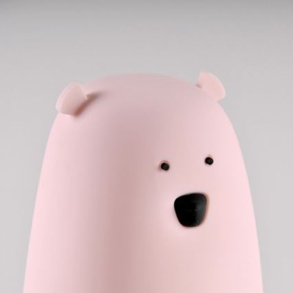 LED RGB Дитяча сенсорна лампа-нічник BEAR LED/0,8W/5V рожевий + USB