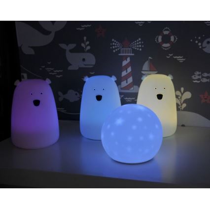 LED RGB Дитяча сенсорна лампа-нічник BEAR LED/0,8W/5V рожевий + USB