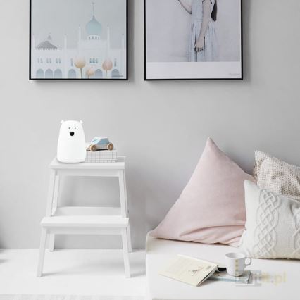 Світлодіодна RGB дитяча сенсорна лампа BEAR LED/0,8W/5V біла + USB