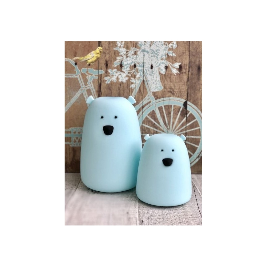 Світлодіодна RGB дитяча сенсорна лампа BEAR LED/0,8W/5V біла + USB