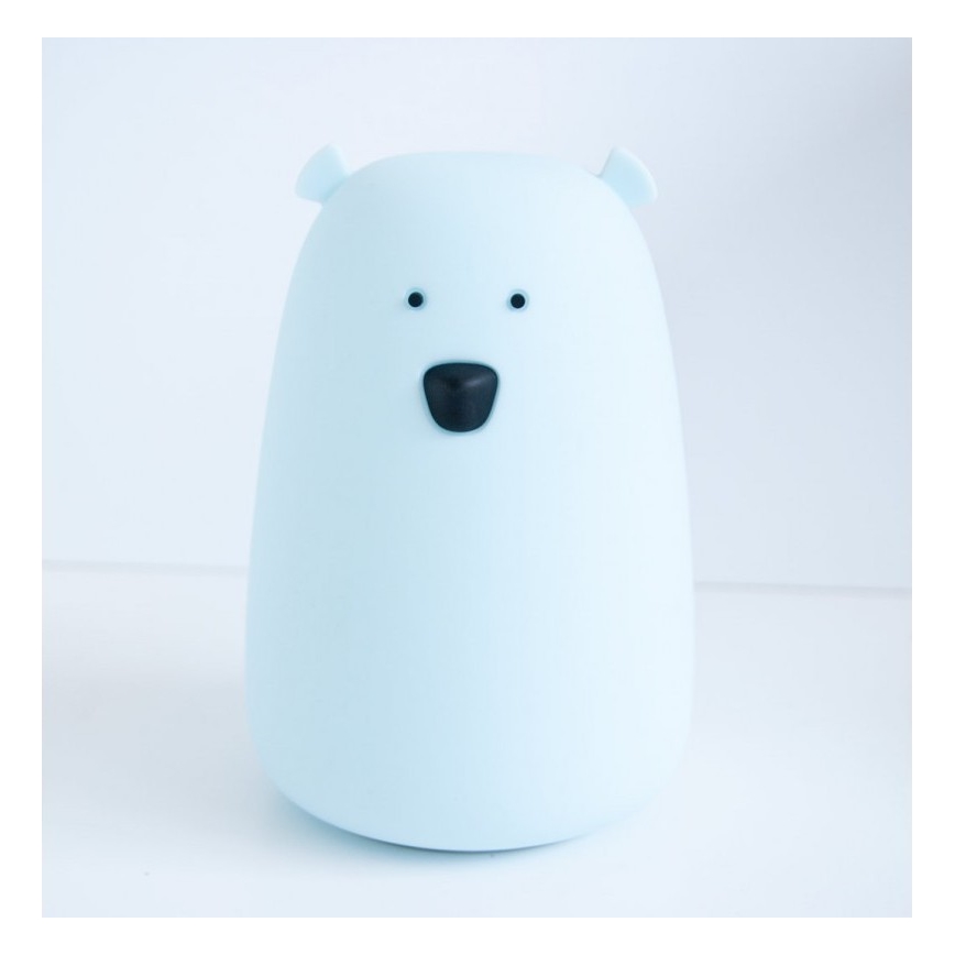 Світлодіодна RGB дитяча сенсорна лампа BEAR LED/0,8W/5V біла + USB