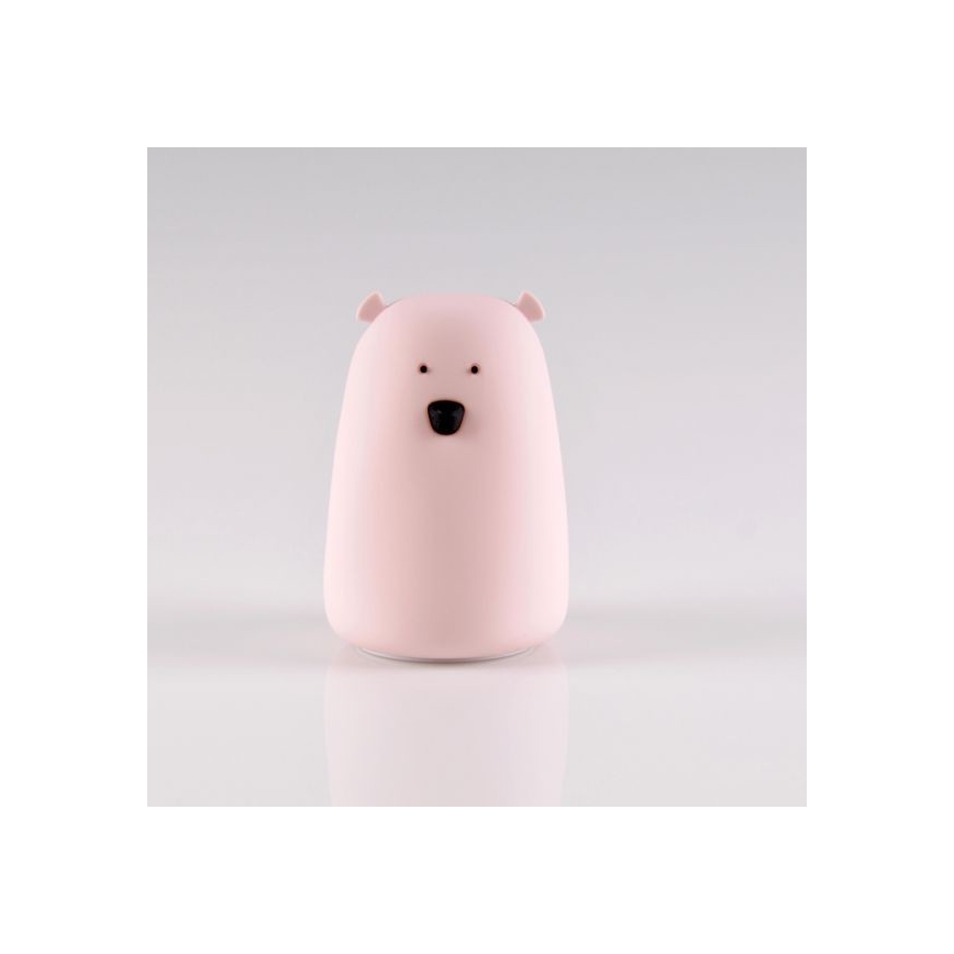 LED RGB Дитяча сенсорна лампа-нічник BEAR LED/0,8W/5V рожевий + USB