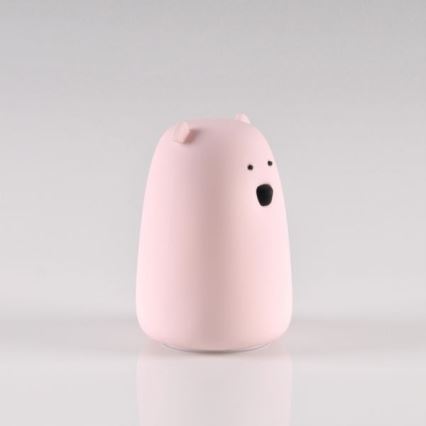 LED RGB Дитяча сенсорна лампа-нічник BEAR LED/0,8W/5V рожевий + USB