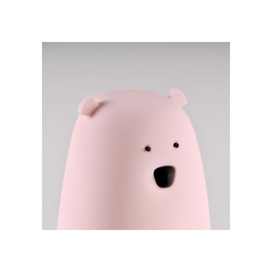 LED RGB Дитяча сенсорна лампа-нічник BEAR LED/0,8W/5V рожевий + USB
