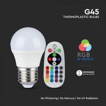 LED RGB Лампочка з регулюванням яскравості E27/3,5W/230V 4000K + ДК