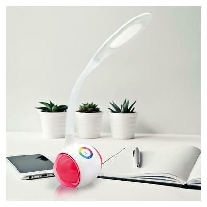 LED RGB Настільна лампа з регульованою яскравістю LED/5W/5V 2400 mAh