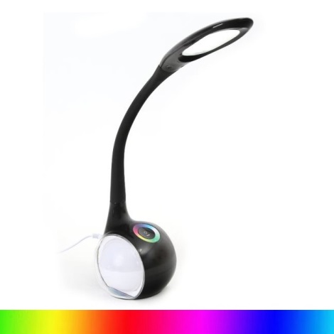 LED RGB Настільна лампа з регулюванням яскравості  LED/7W/230V чорний