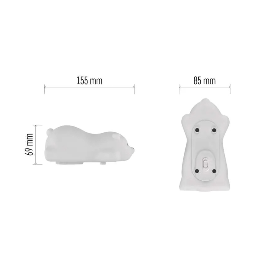 RGB‑світлодіодний перезаряджуваний сенсорний нічник 3,7 В 1200 мА·год — ведмедик