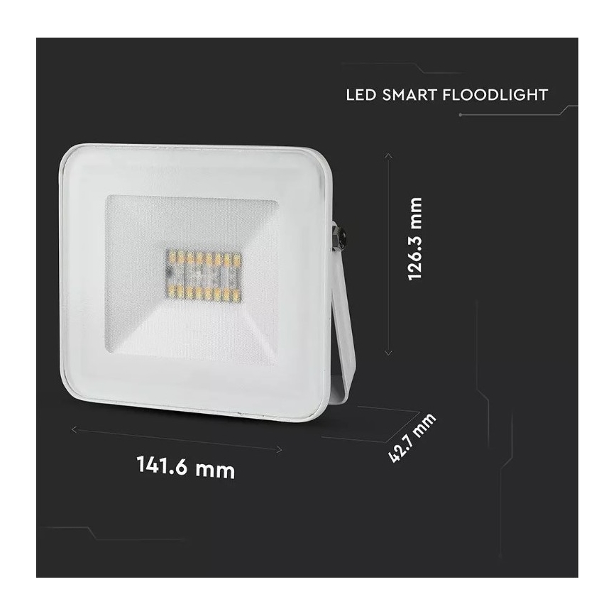 LED RGB Прожектор LED/20W/230V IP65 білий