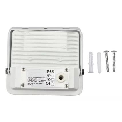 LED RGB Прожектор LED/20W/230V IP65 білий