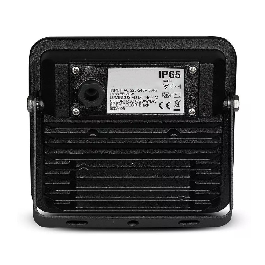 LED RGB Прожектор LED/20W/230V IP65 чорний
