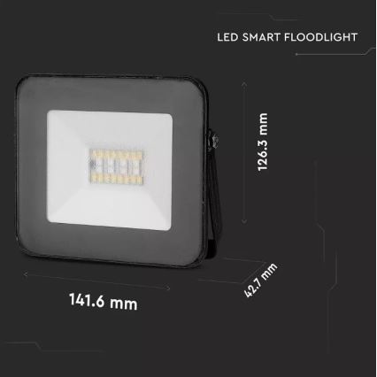 LED RGB Прожектор LED/20W/230V IP65 чорний
