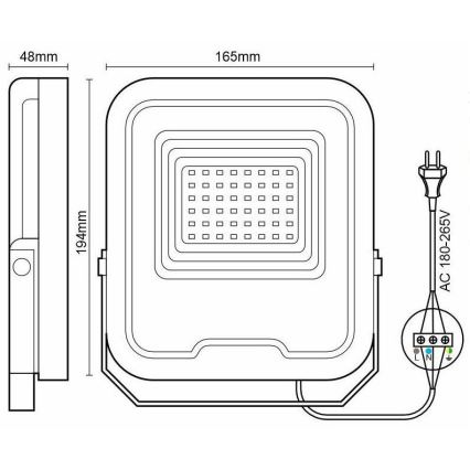 LED RGB Прожектор з регулюванням яскравості LED/30W/230V 3000K-6500K Wi-Fi Tuya IP65