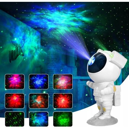 LED RGB Проєктор LED/5W/5V астронавт + пульт дистанційного керування