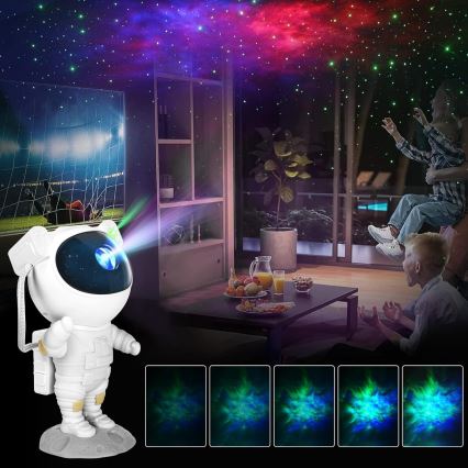LED RGB Проєктор LED/5W/5V астронавт + пульт дистанційного керування