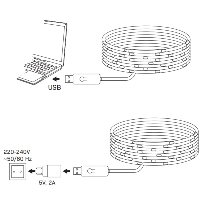 LED RGB Різдвяна гірлянда LED/10W/5V 10 м USB + пульт дистанційного керування