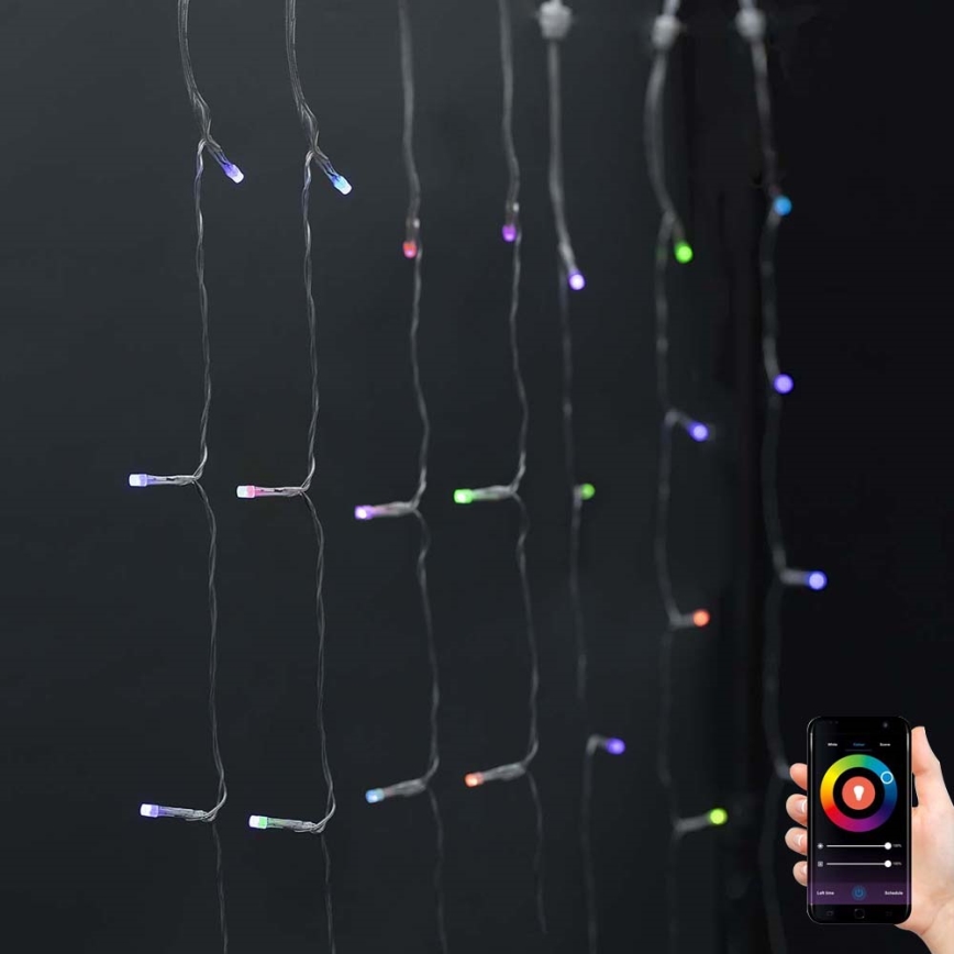 LED RGB Різдвяна гірлянда-штора 180xLED/7 функцій 6м IP65 Wi-Fi Tuya