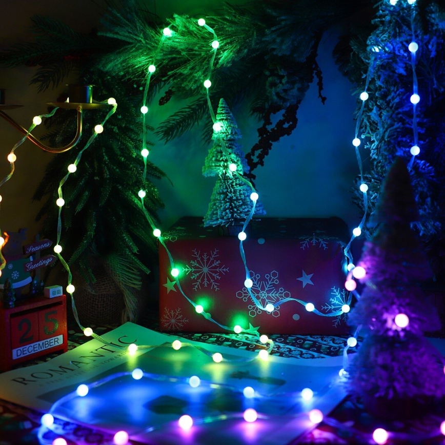 LED RGB Різдвяна гірлянда-штора з регулюванням яскравості WIZARD 400xLED/USB 2x2 м + пульт дистанційного керування
