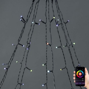 LED RGB різдвяна гірлянда-завіса 240xLED/11 функцій 8м IP65 Wi-Fi Tuya