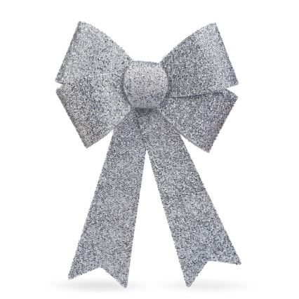 LED RGB Різдвяна прикраса 11xLED/3xLR44 40x30 см срібний бантик