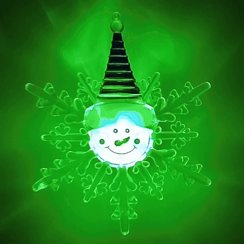 LED RGB різдвяна прикраса з присоскою LED/3xLR44 сніговик червоний/синій/зелений