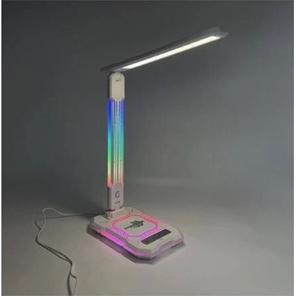 LED RGB Сенсорна настільна акумуляторна лампа з регулюванням яскравості з бездротовою зарядкою LED/7,5W/5V 2700-5300K білий