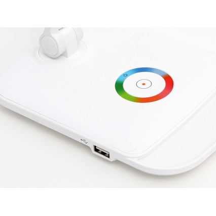 LED RGB Сенсорна настільна лампа з регулюванням яскравості LED/18W/230V + USB