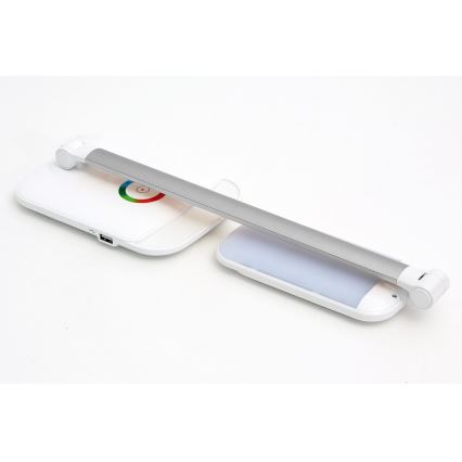 LED RGB Сенсорна настільна лампа з регулюванням яскравості LED/18W/230V + USB
