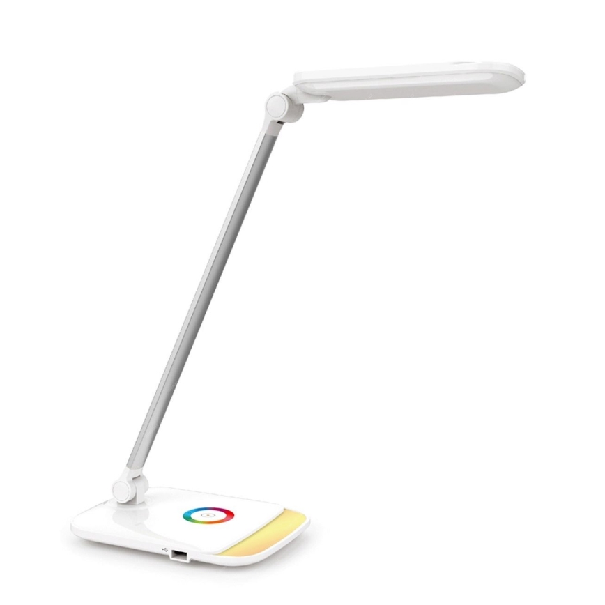 LED RGB Сенсорна настільна лампа з регулюванням яскравості LED/18W/230V + USB