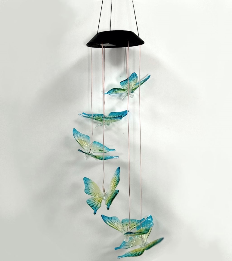 LED RGB Солнечный светильник 6xLED/1,2V 300 mAh IP44 бабочка