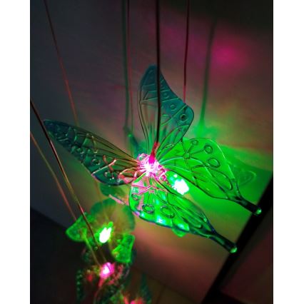 LED RGB Солнечный светильник 6xLED/1,2V 300 mAh IP44 бабочка