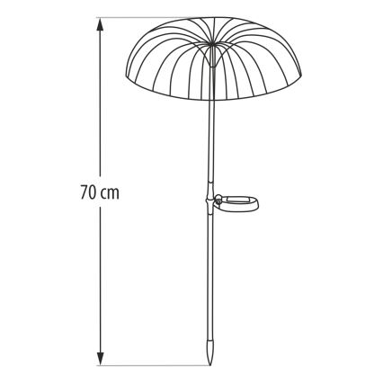 LED RGB солнечный светильник LED/1,2V 300 mAh IP44 черный