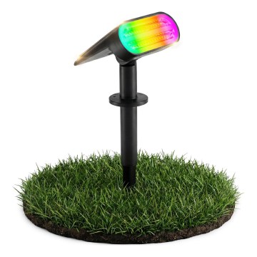 LED RGB сонячна лампа 2 в 1 LED/3,7V 1200 mAh IP54 чорна