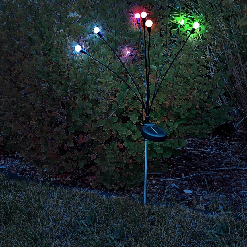 Світильник LED RGB на сонячній батареї FIORINI 8xLED/1,2V 600 mAh IP44 чорний