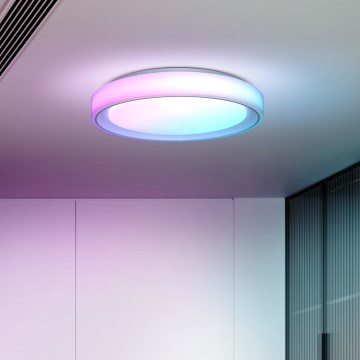 LED RGB Стельовий світильник з регулюванням яскравості FLOCO LED/30W/230V 3000-6500K + RGB/6W діаметр 40см + пульт дистанційного керування