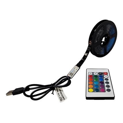 LED RGB Стрічка з регулюванням яскравості LED/6W/5V USB 2 м + пульт дистанційного керування