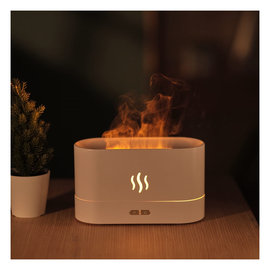 LED RGB ультразвуковий аромадифузор і зволожувач повітря з підсвічуванням 180 мл білий