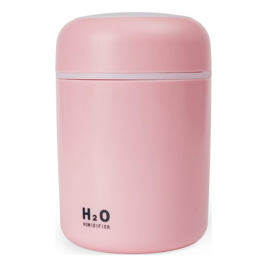 LED RGB Ультразвуковий аромадифузор і зволожувач повітря LED/2W 300 мл рожевий
